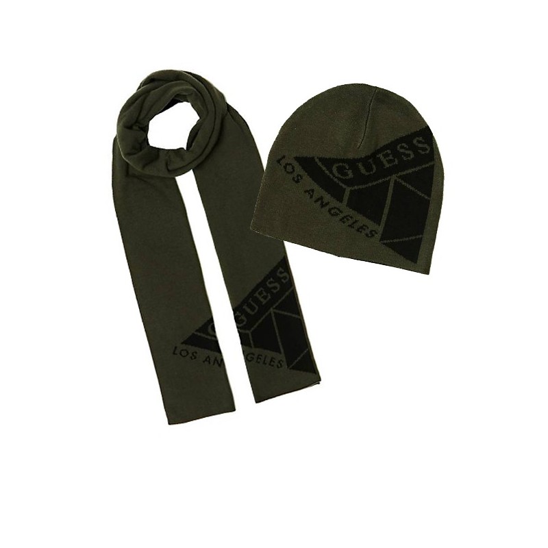 PACK DE BUFANDA Y GORRO ESTAMPADO DE LOGOTIPO