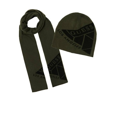 PACK DE BUFANDA Y GORRO ESTAMPADO DE LOGOTIPO