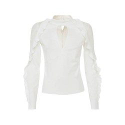 TOP MANGAS ENCAJE VOLANTE